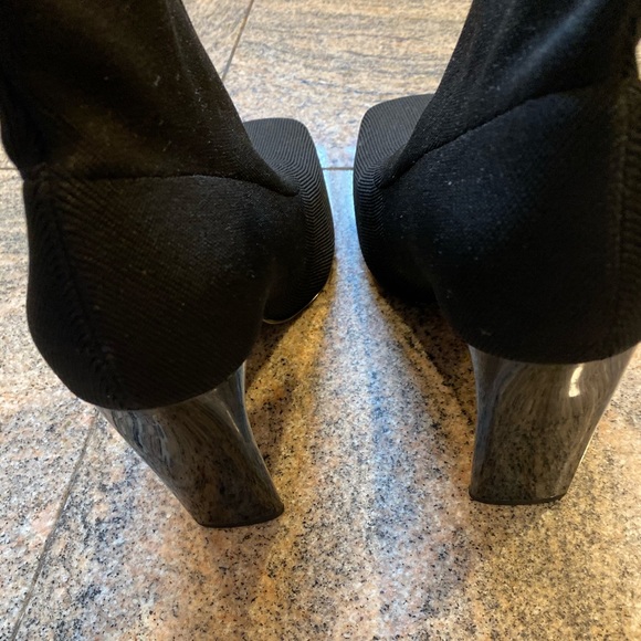 Zara HEELED SOCK-STYLE ANKLE STRETCHY BOOTS SQUARE TOE BLack NEW - Picture 11 of 12